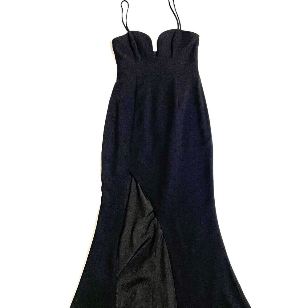 La Maison Talulah Black Mermaid Gown High Slit Evening Dress Sz S New - Picture 4 of 12